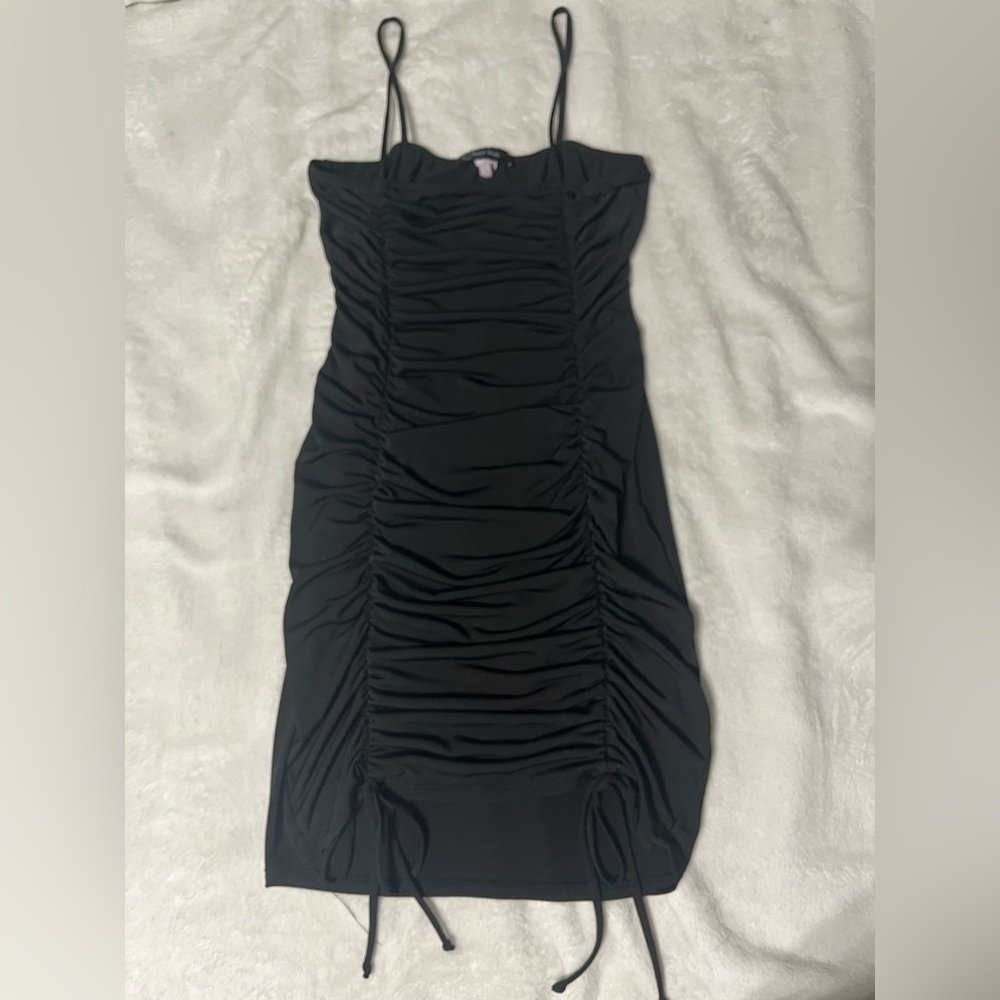 MRT 1030 | Elegant Black Ruched Dress